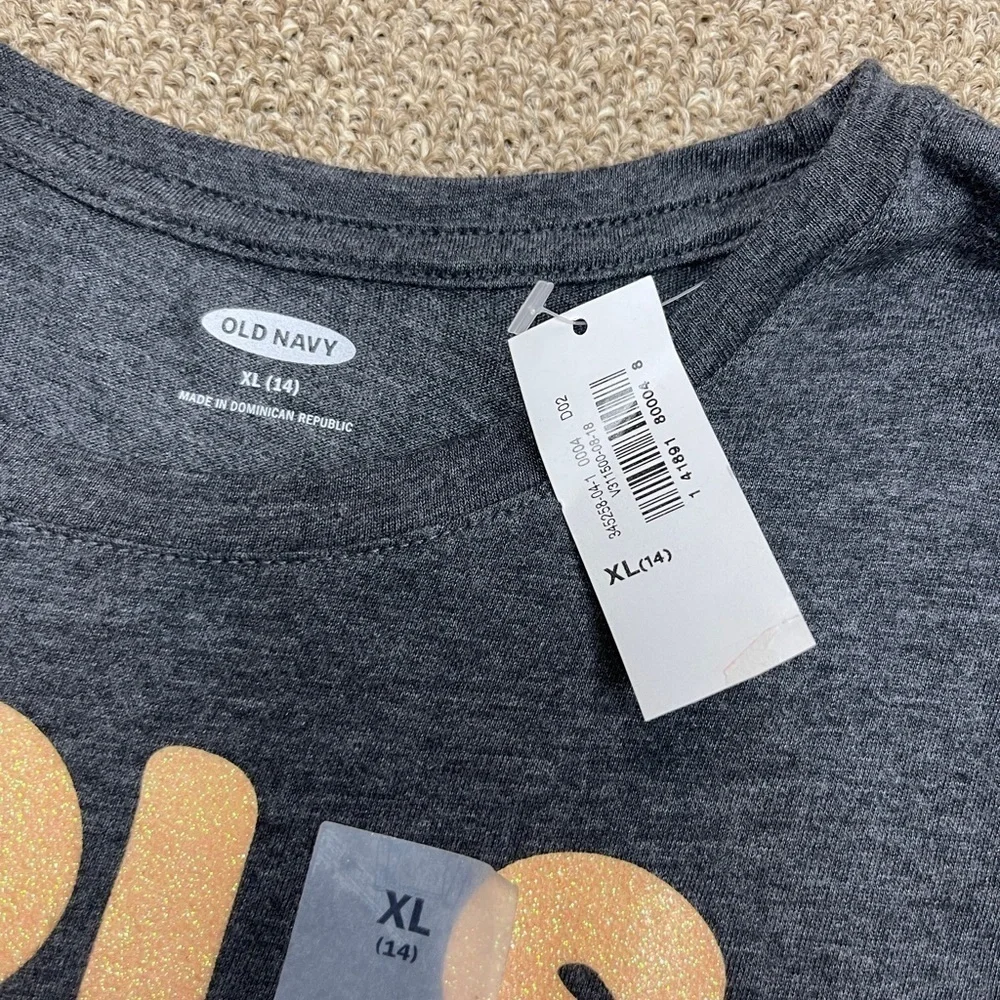 ⚡️3/$20⚡️Old Navy: NWT Girl’s Long Sleeve 'Girls Can' Tee, Size XL (14)